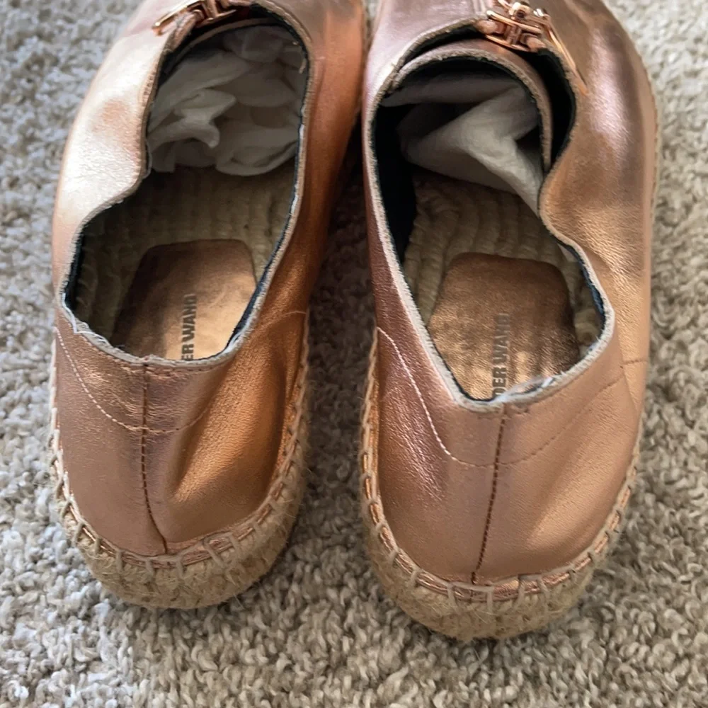Alexander Wang Devon Rose Gold Metallic Platform Jute Espadrilles - Picture 17 of 17